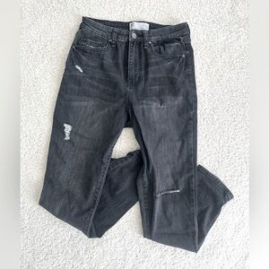 RSQ Vintage Wash Distressed Size 7 Black Washed Jeans